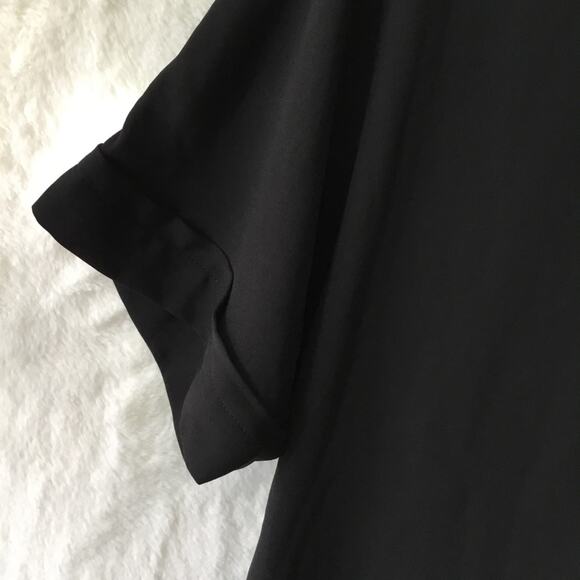 BCBGMaxAzria Black Drape Front Hi-Low Sheer Top - Picture 13 of 16